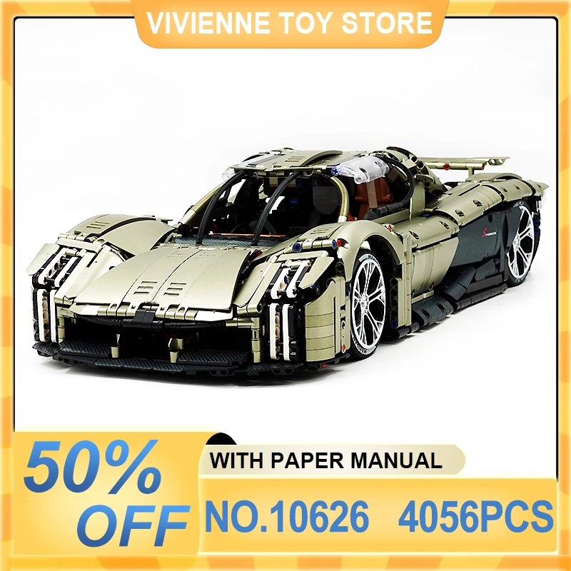 

GULY 10626 MOC Черный X спортивный автомобиль, строительные блоки, высокотехнологичные гоночные автомобили, головоломки в сборе, игрушки, Рождественский подарок для детей