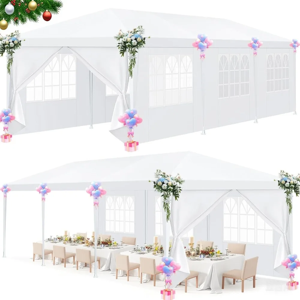 Canopy Party Tent with 6 Removable Sidewalls, Outdoor Tent for Parties, Event Tent, Large Canopy Tent for Weddings BBQ, Parties