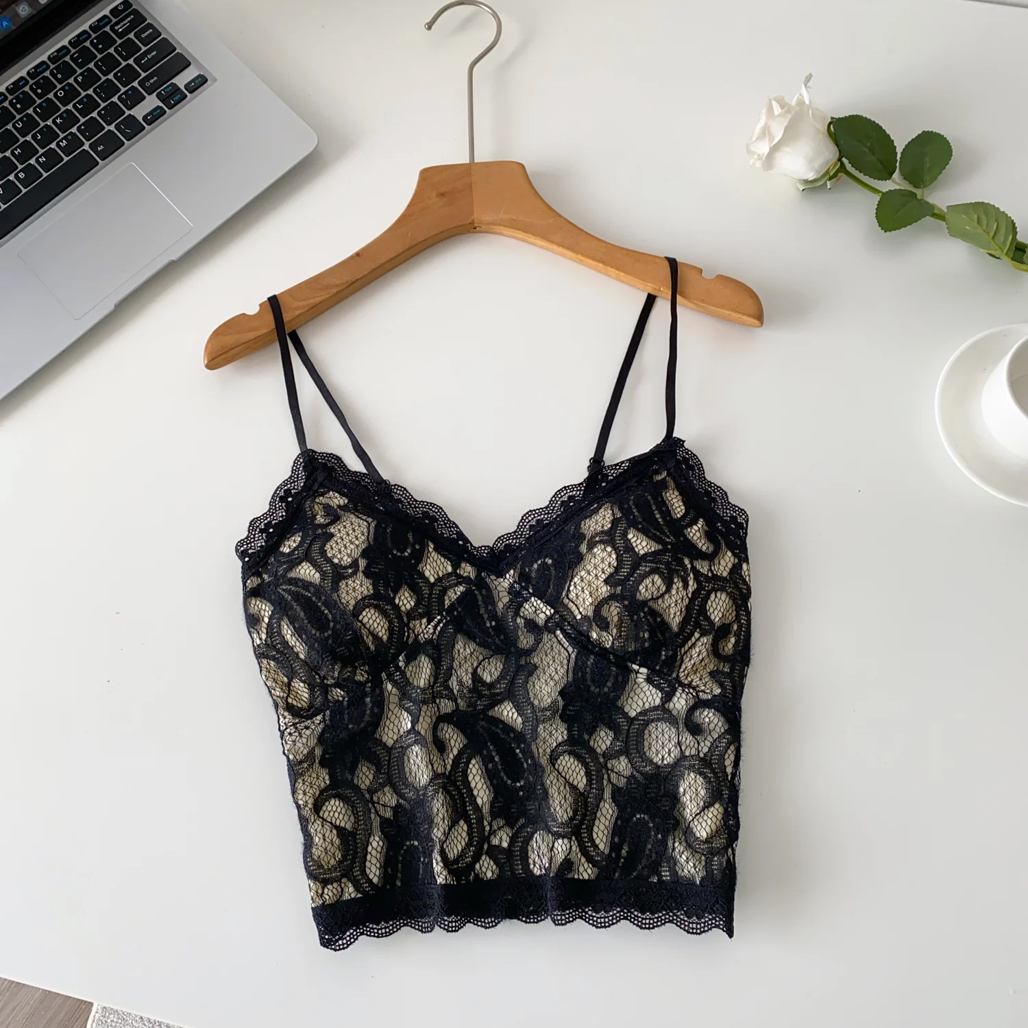 Elegant Sexy lace Fashion Tank Top Off Shoulder Birthday Party Club Crop Top autumn Women Clothing