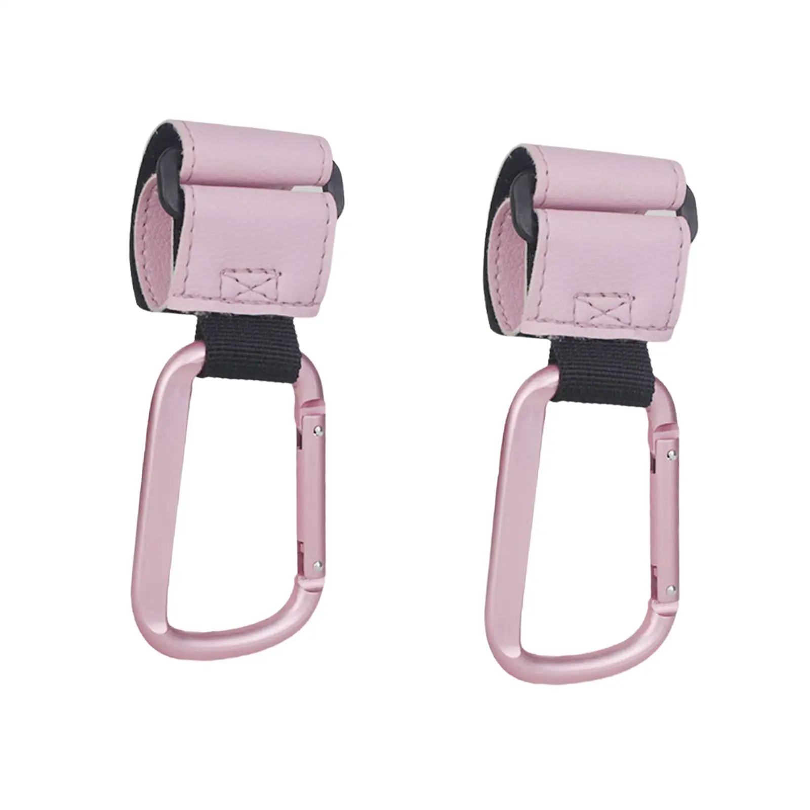 ตะขอแขวนรถเข็นเด็กทำจากหนัง PU และอะลูมิเนียมอัลลอยด์ คลิปหนีบสายรัดรถเข็นเด็ก ที่แขวนกระเป๋า สำหรับการเดินทางและการใช้งานในชีวิตประจำวัน