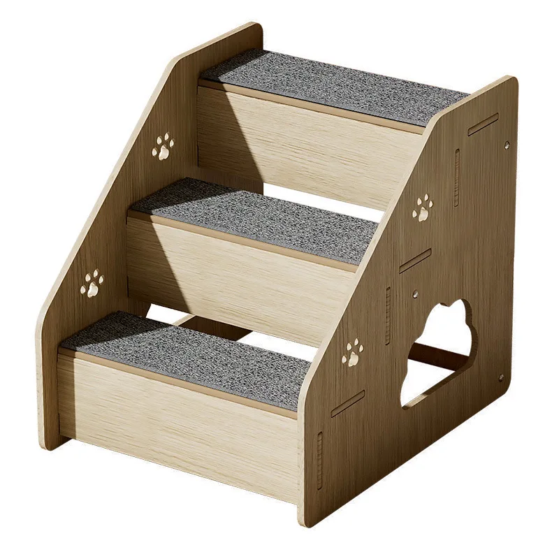 Dog Stairs Pet 2/3/4 Steps Stairs for Cat Pet Ramp Ladder Anti-slip Removable Dogs Bed Stairs Pet Supplies Wooden Assembling