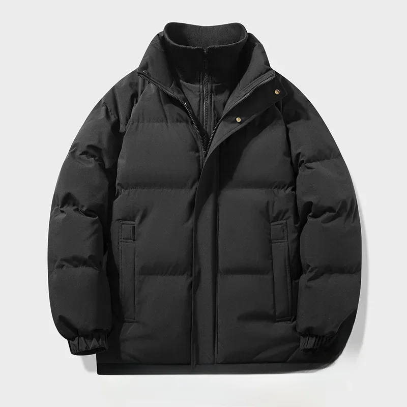 سترة قطنية فضفاضة غير رسمية بياقة واقفة دافئة وأنيقة مكونة من قطعتين للأزواج والرجال والنساء ملابس خارجية شتوية عصرية #6