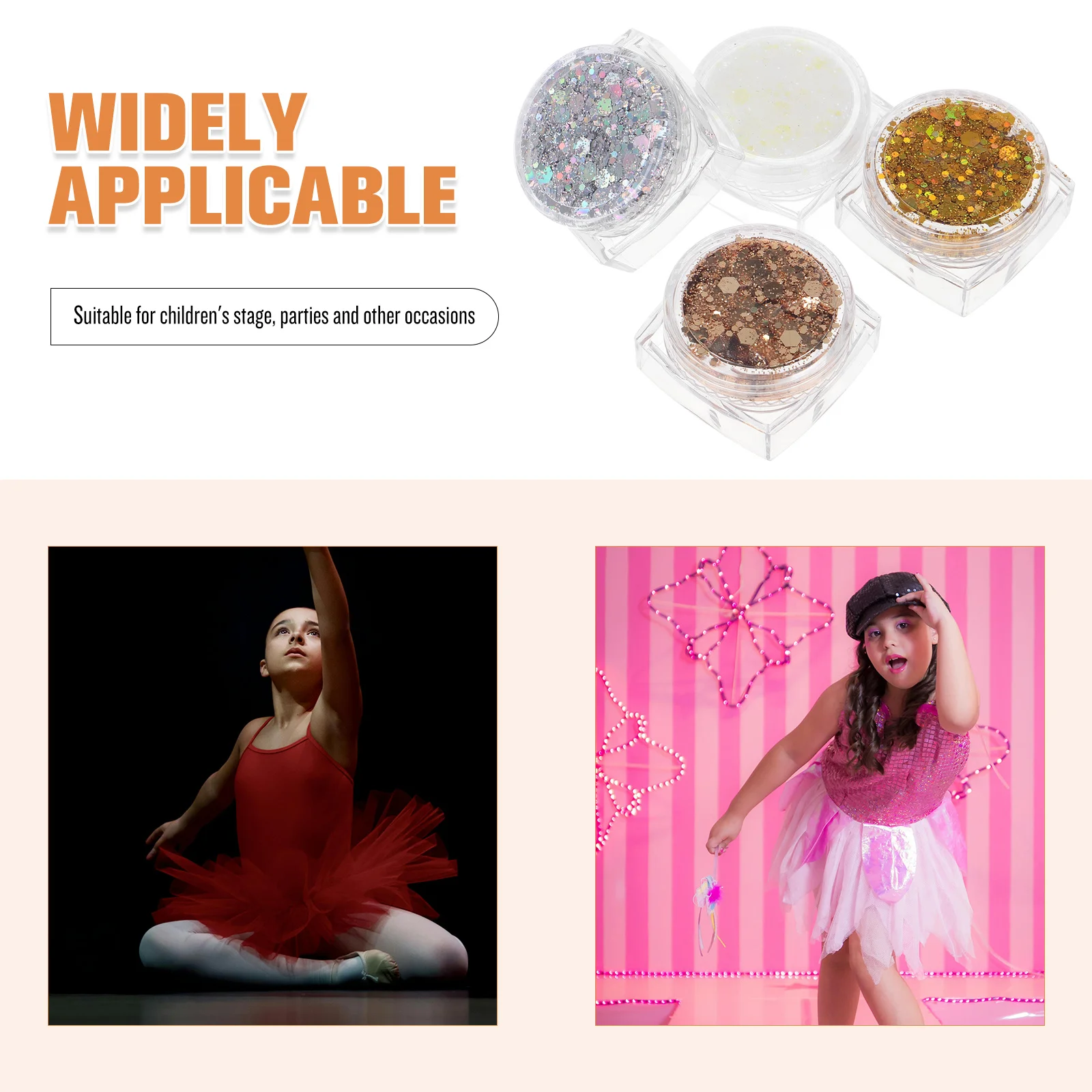 4 stuks gezichtsglittergel podiumvoorstelling concert make-up fijne holografische glitter festivalfeest sprankelende gezichtsverf