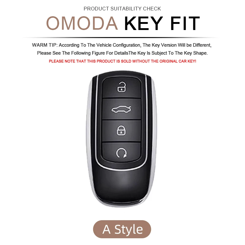 Zinc Alloy Leather Car Key Case Omoda C5 E5 C9 Fx 7 8 Pro Plus 5 9 EV PHEV 2024 2025 Key Fob Car Key Chain Auto Accessories