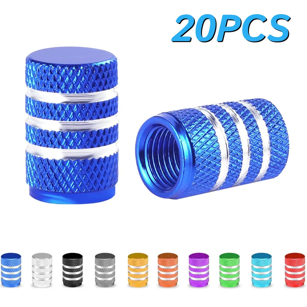 

20pcs Tire Valve Stem Caps for Benz Audi VW Peugeot Aluminum Alloy Tire Air Caps with Plastic Liner Tire Valve Caps Accessories