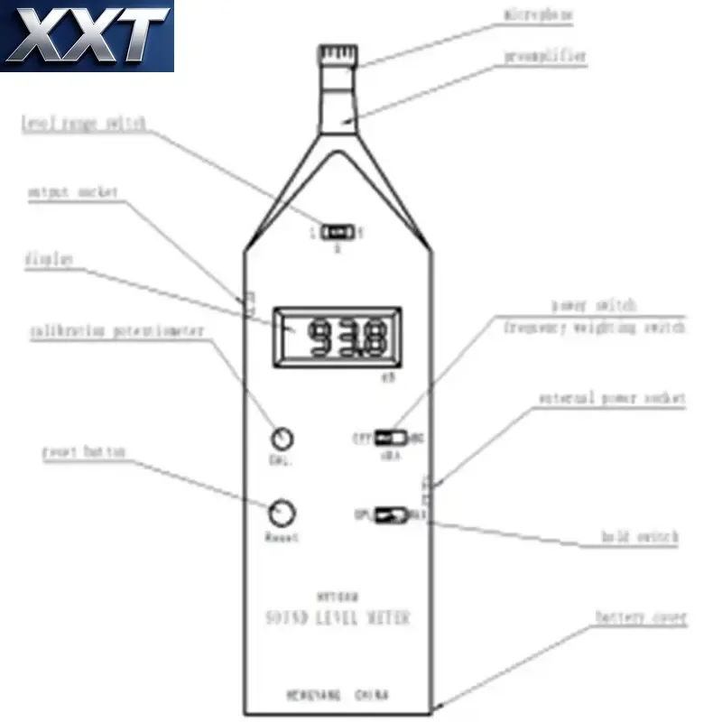 XXT Portable Noise Level Meter For Car Horn Exhaust Noise Tester With Backlight Display