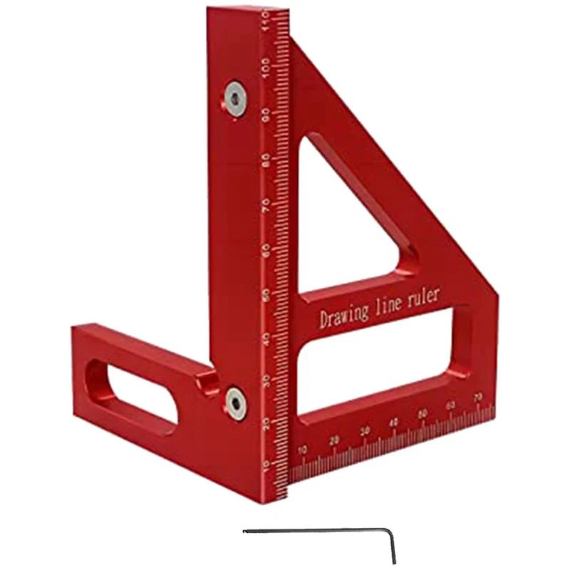 

3D Multi-Angle Measuring Ruler 45/90 Degree Aluminum Alloy Drawing Line Ruler High-Precision Layout Measurement Tool