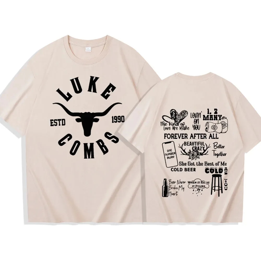 Luke Combs T-Shirts Western Country Music Man Woman Harajuku O-Neck Short Sleeve Shirts Fans Gift Fashion T-shirt for Men Y2K