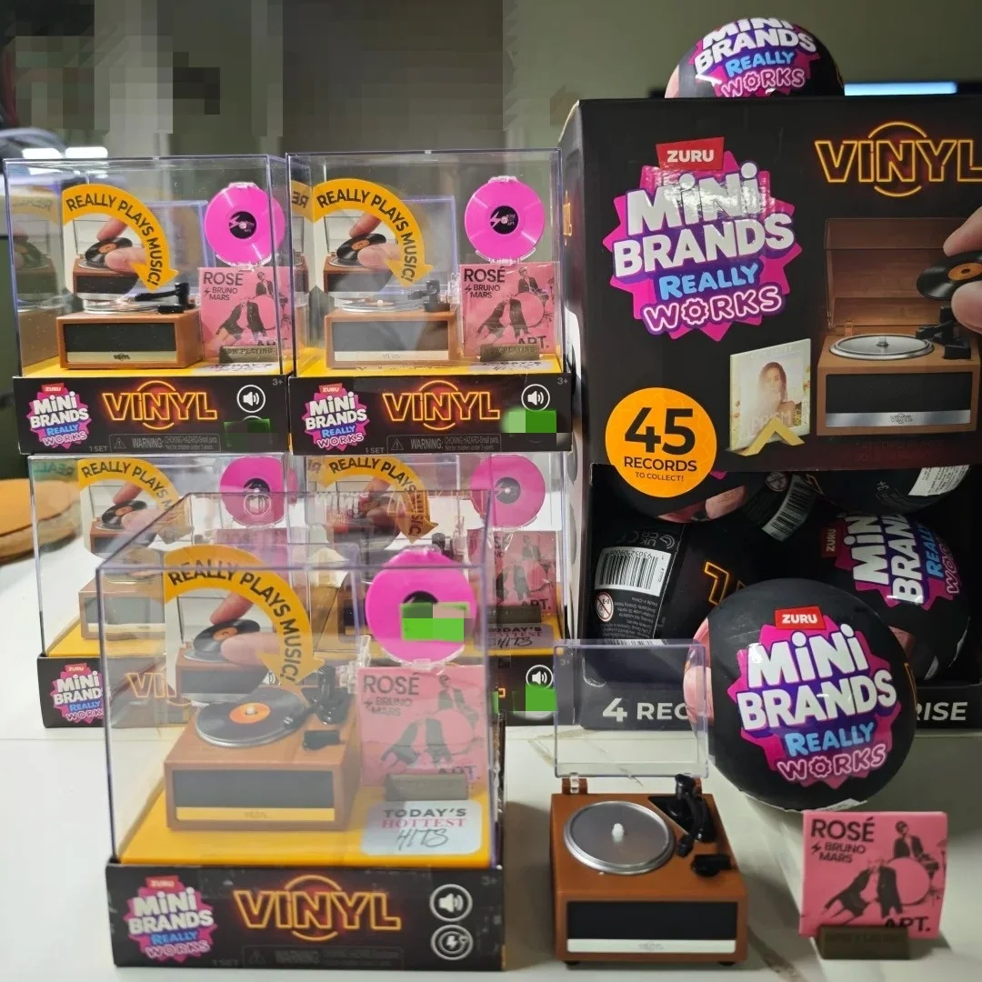 ZURU Mini Brands Really Works Vinyl Capsule Blind Box Unbox Music Vinyl Playset Fully Working Miniature Record Player Mini Vinyl view 4