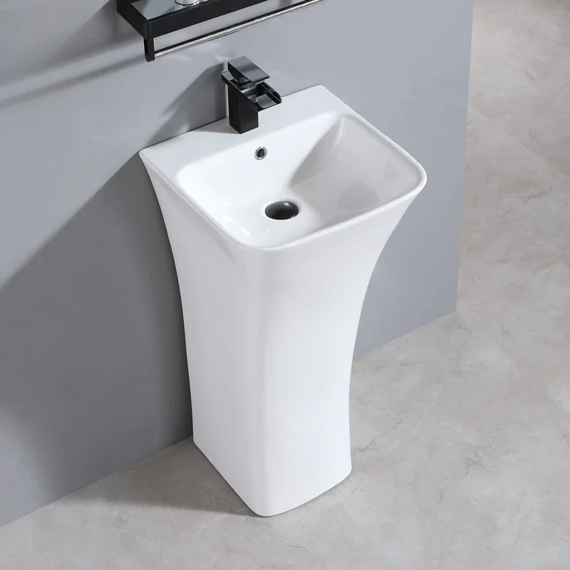 

Column basin integrated floor-standing washbasin, toilet small apartment, ceramictype