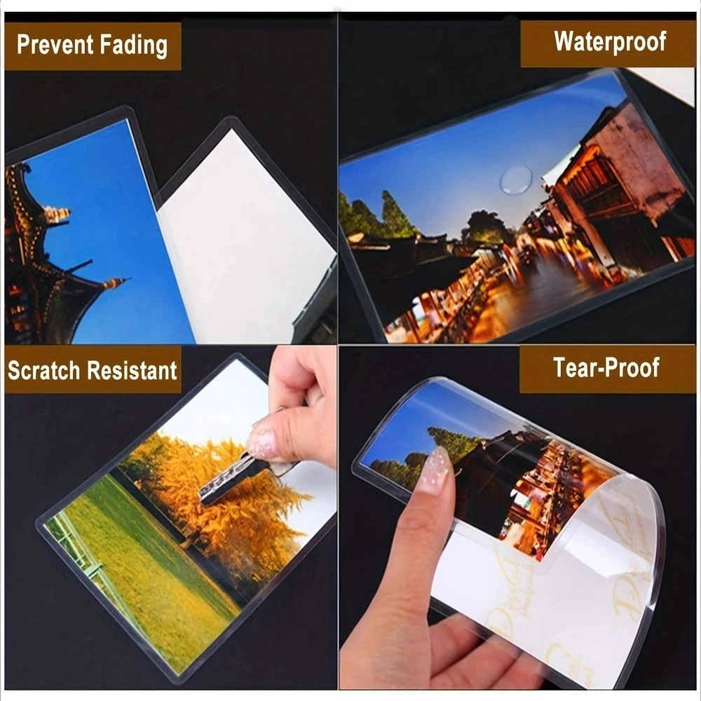 100PCS 70 Mic 2R 3R 4R 5R Thermal Laminating Film PET For Photo/Files/Card/Picture Lamination Pouch Laminator Hot Laminator Film