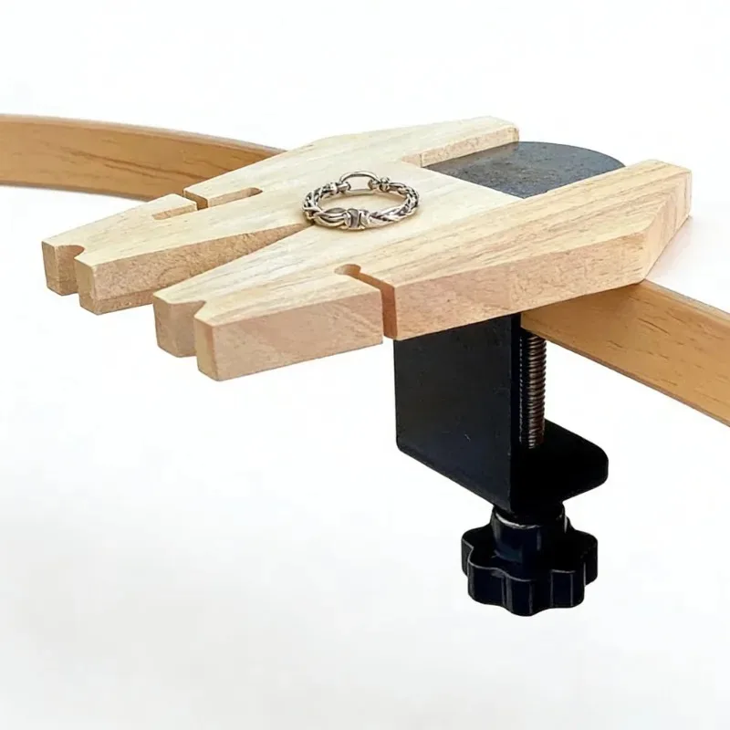 Multifunctional V Groove Wooden Bench Pin Set Heavy Duty Table Clamp Fixture For Jewelry DIY Processing Polishing Work