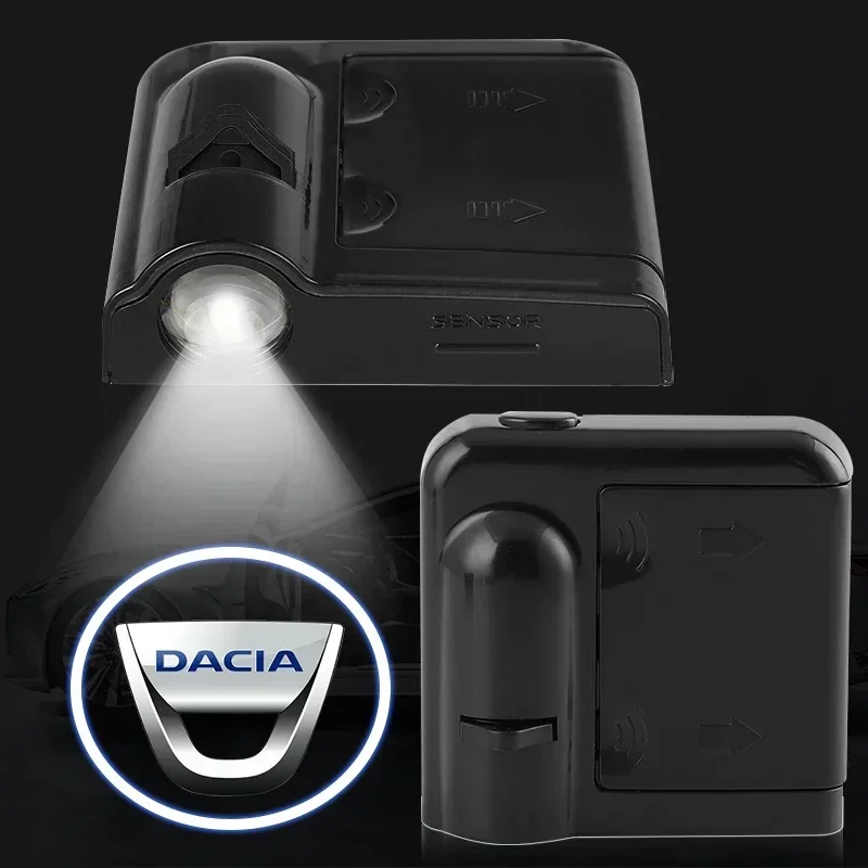 Car Door LED HD Welcome Courtesy Shadow Projector Lamp Logo Light For Dacia Duster Logan Sandero 2 Mcv Sandero MK Cilo Stepway view 2