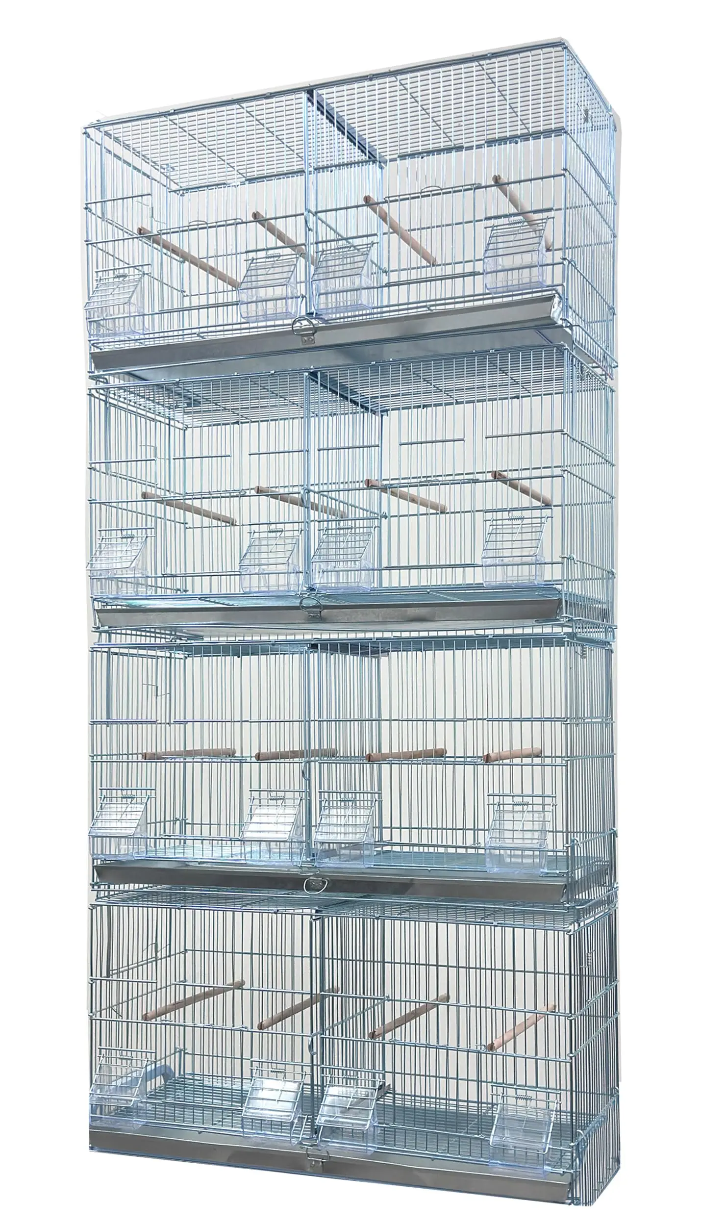 LOT of NO Rust Stainless Galvanized Zinc Plated Stackable Breeder Bird Flight Cage with Removable Center Divider and
