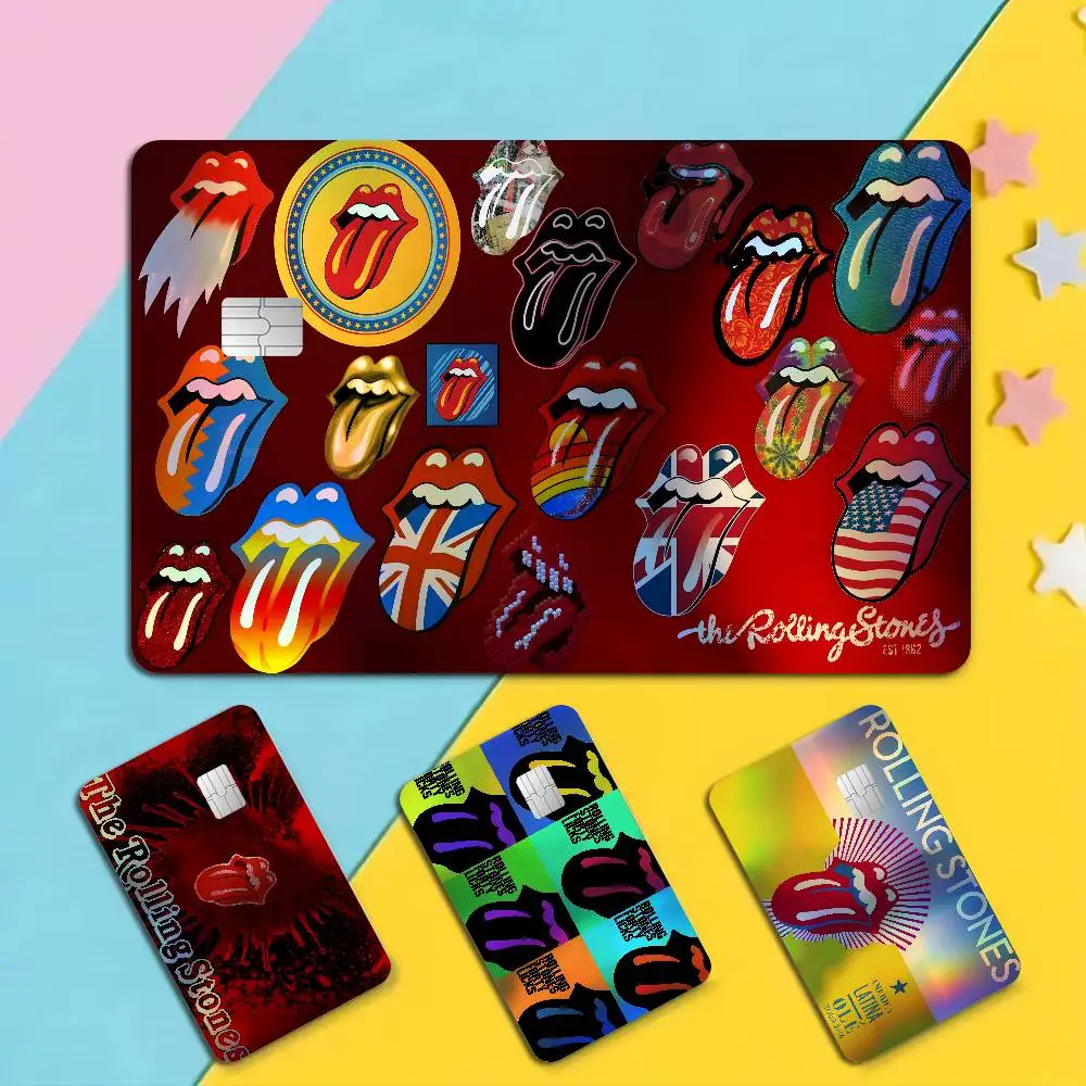 R-rolling S-stonesS Shiny Laser Bank Card Stickers Waterproof Self Adhesive DIY Ornament