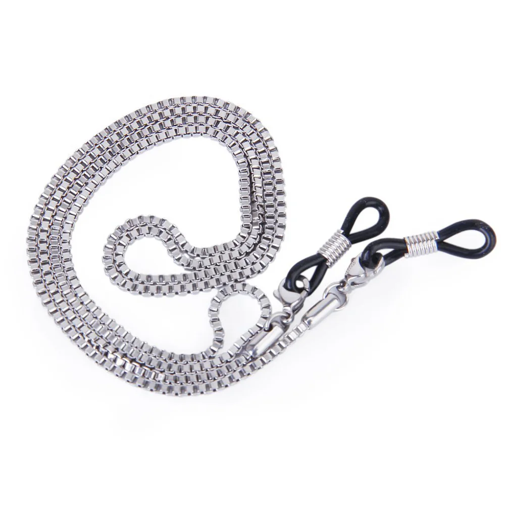 

Stainless Steel Glasses Chain 70cm Eyeglasses Holder Sunglasses Anti-shedding Rubber Tips Adjustable Spectacles Chain Silver