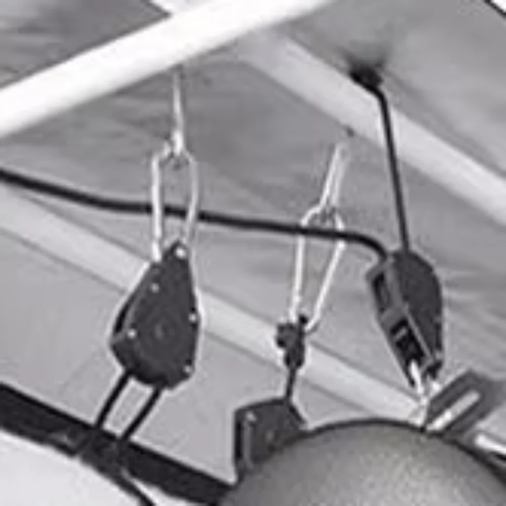 4pcs Adjustable Kayak And Canoe Boat Bow Strap Black 1/8 Inch Heavy Duty Lamp lanyard Rope Hanger Metal Wheel