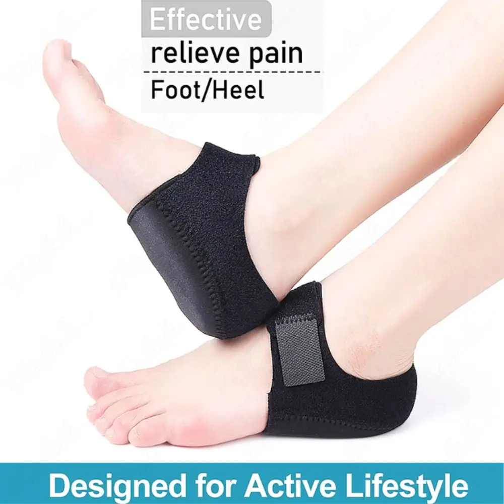 Adjustable Straps Silicone Heel Pads Gel Material Support Cushion Heel Inserts Shock Absorption Fasciitis Protector Leg Pressure
