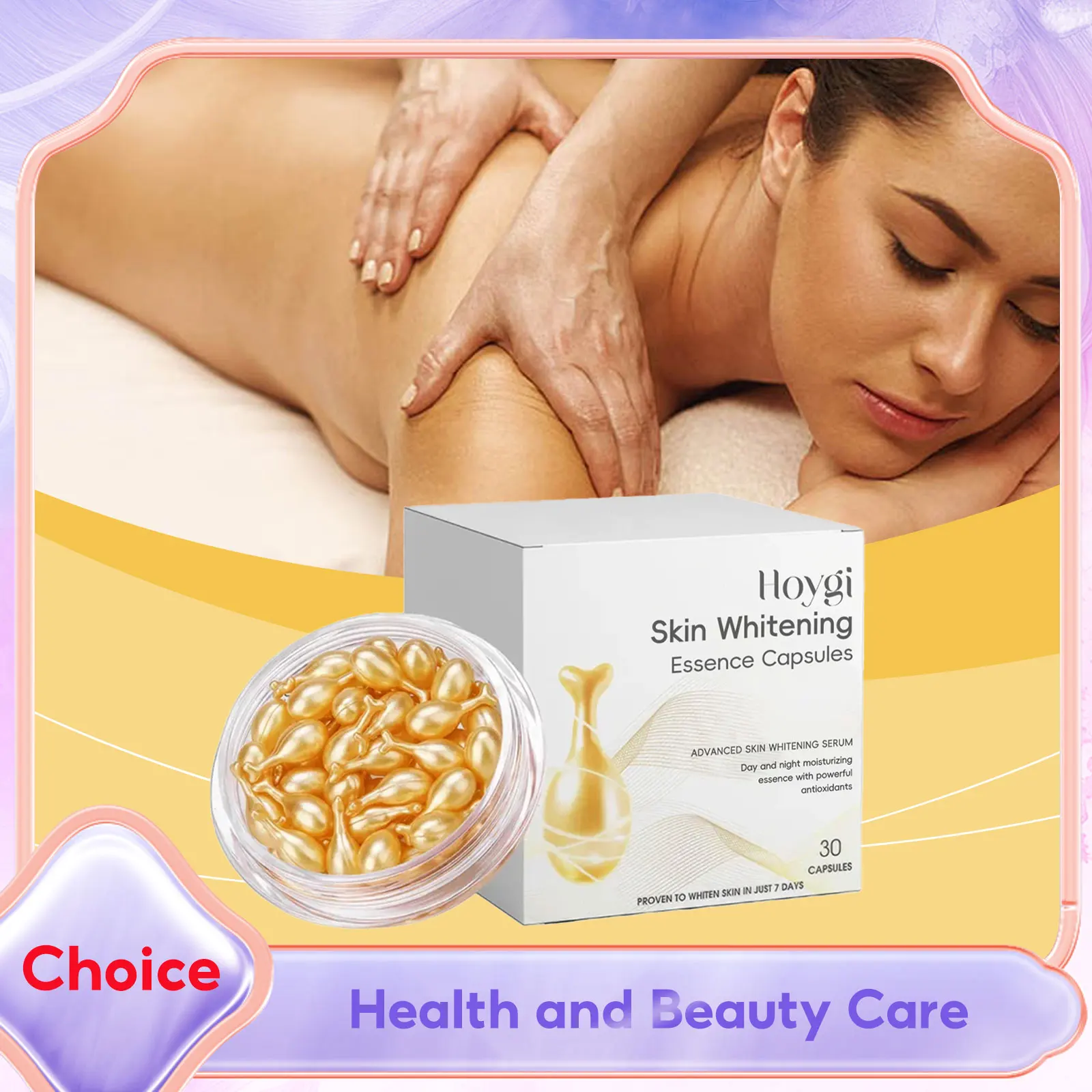 Body Brightening Capsules Glowing Radiant Skin Intimate Parts Knees Whitening Remove Dull Pigments Firming Moisturizing Serum