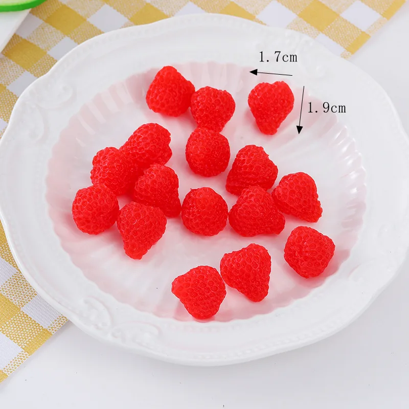 3D Simulation Obst Gefälschte Kirsche Erdbeere Harz Miniatur Kunst Cabochon Diy Dekorative Handwerk Scrapbooking 50 teil/los – Detail 9