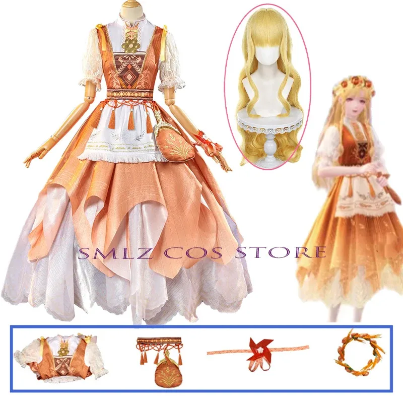 

Nikki Hometown Breeze Cosplay Game Infinity Nikki Cosplay Outfit Wig Lolita Orange Dress Suit Women Kawaii Girls Gown Party Prop