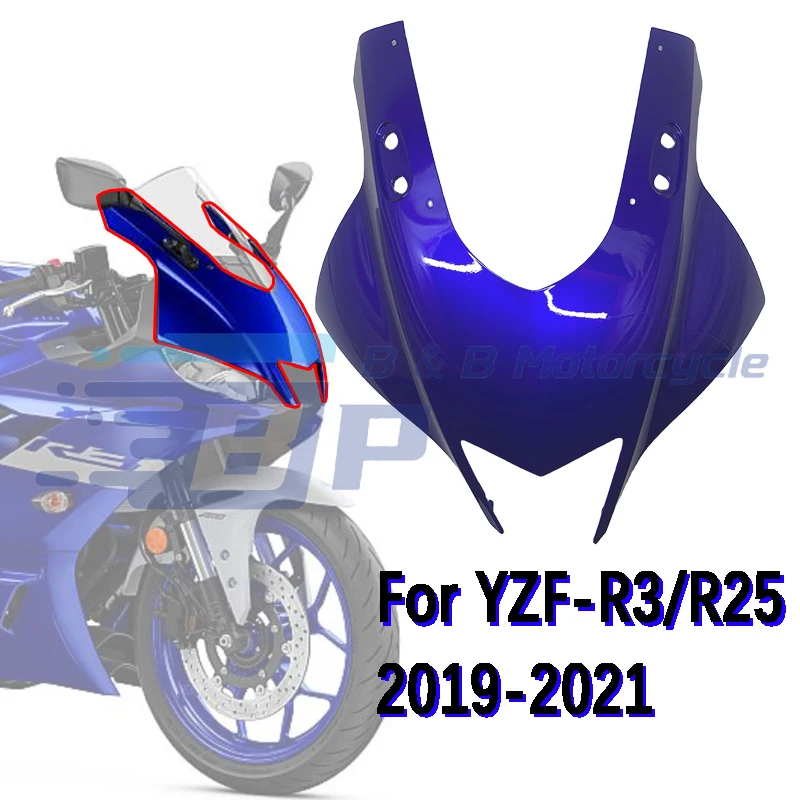 

For Yamaha YZF R3 Headlight Fairings R3 2019-2021 R25 2019-2021 Head Fairing Nose Front Injection Fairing Set Blue