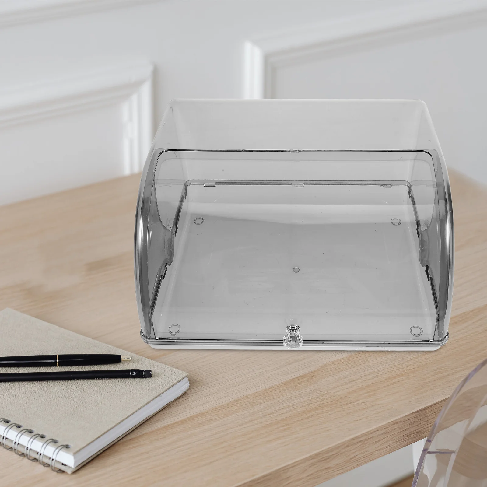 

Flip Lid Storage Box Transparent Decorative Entryway Key Container Jewelry Organizer Desktop Sundries Plastic Storage Plate