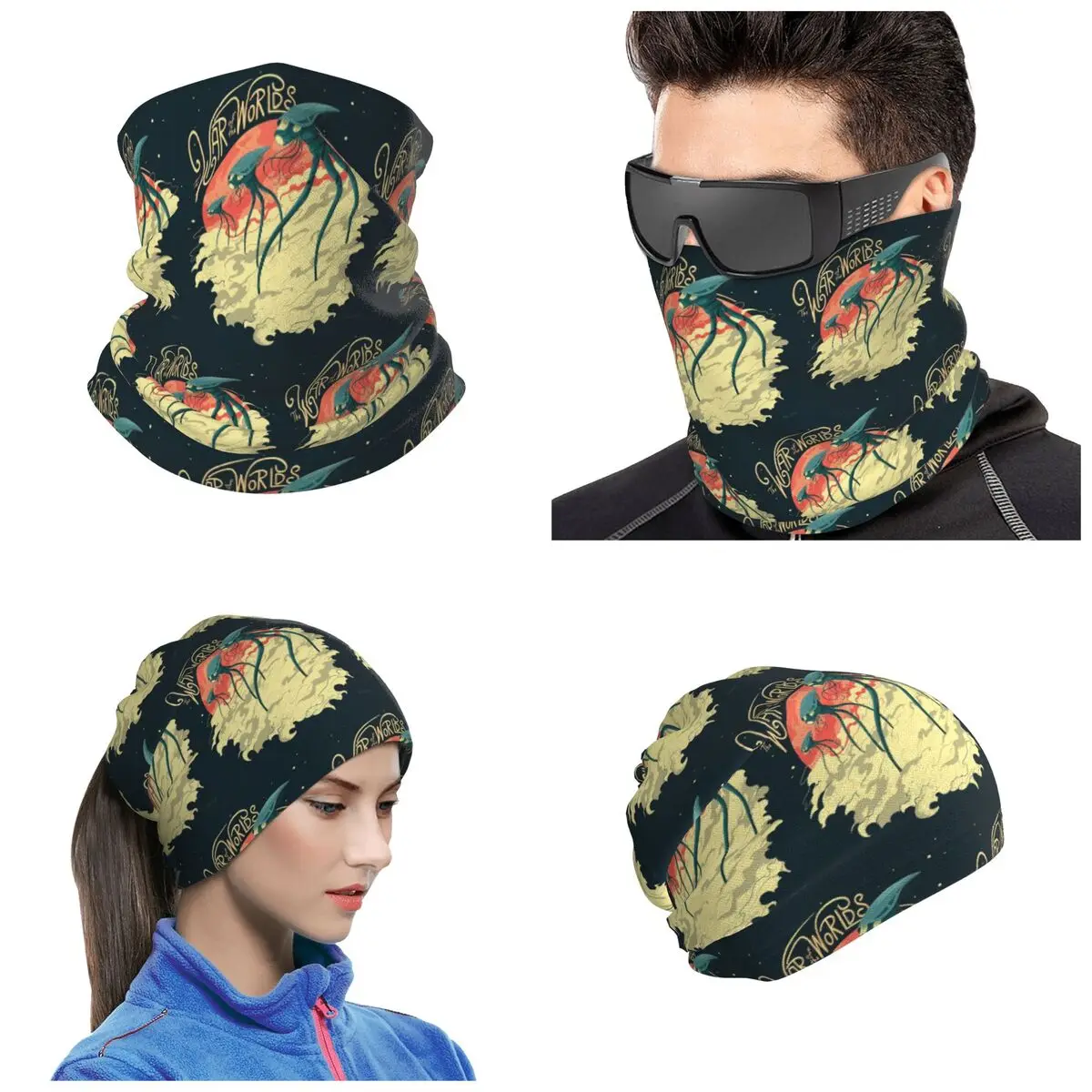 War Of The Worlds Bandana Neck Cover Printed Wrap Scarf Riding Cycling Scarf Unisex Adult Breathable