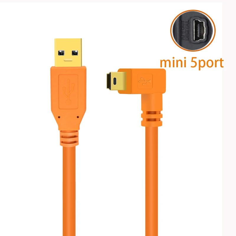 Mini USB cable For Canon 5D3 5D2 6D2 80D 750D For camera connection computer cable shooting cable digital camera cable T Elbow