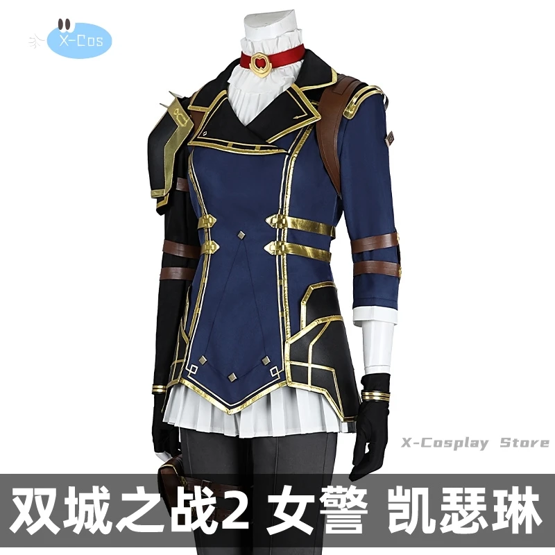 Woman Fancy Arcane Caitlyn Cosplay Kiramman Hat Coat Clothing Game LoL Costume Disguise Roleplay Fantasia Outfits Wig