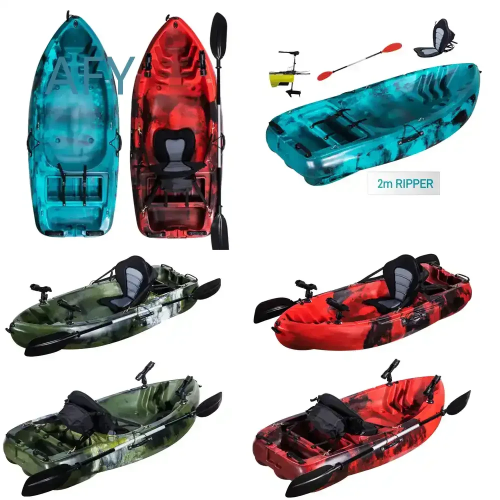 LSF 2m Einzelkajak für Einfachen Transport Wildwasser-Angeln See Top-Design Flusskajak für Motorinstallation