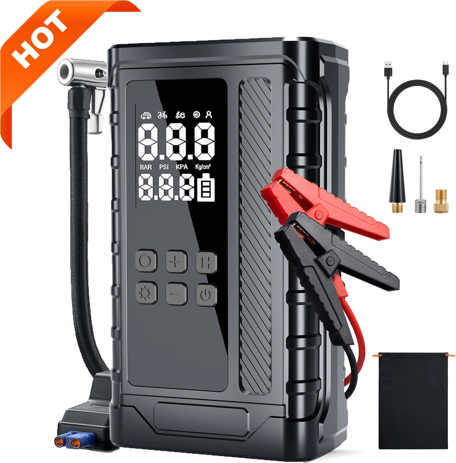 휴대용 자동차 점프 스타터 및 타이어 인플레이터 이미지