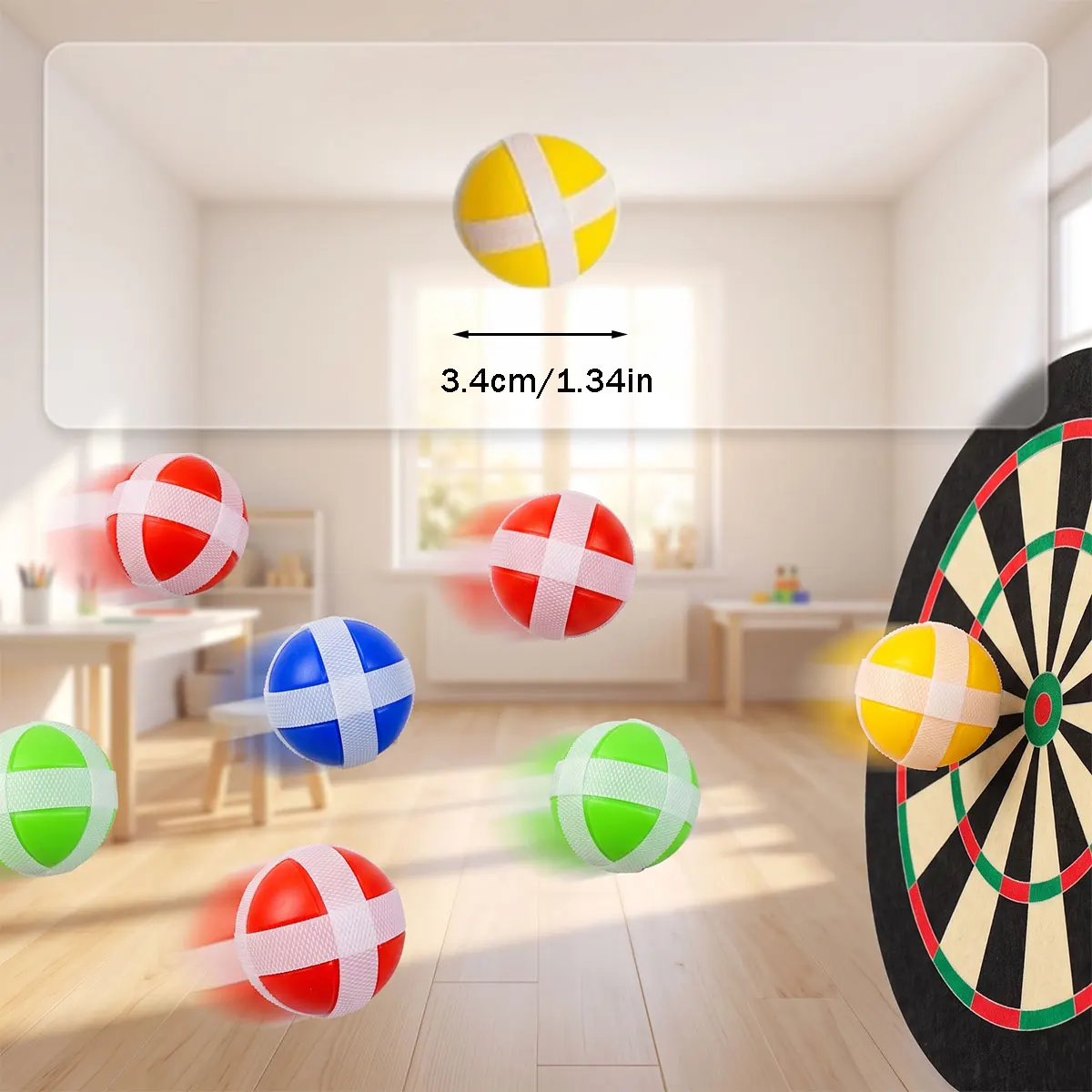 New 12/24 Pcs Sport Games Dart Board Target Shooting Ball Toy Outdoor Sticky Ball Accessories Family Entertainment Random Color