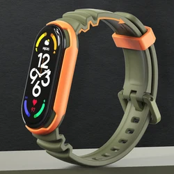 Mi band 7 6 5 pulseira para xiaomi mi band 7 pulseira de pulso correa relógio substituição macio tpu silicone miband 7 pulseira