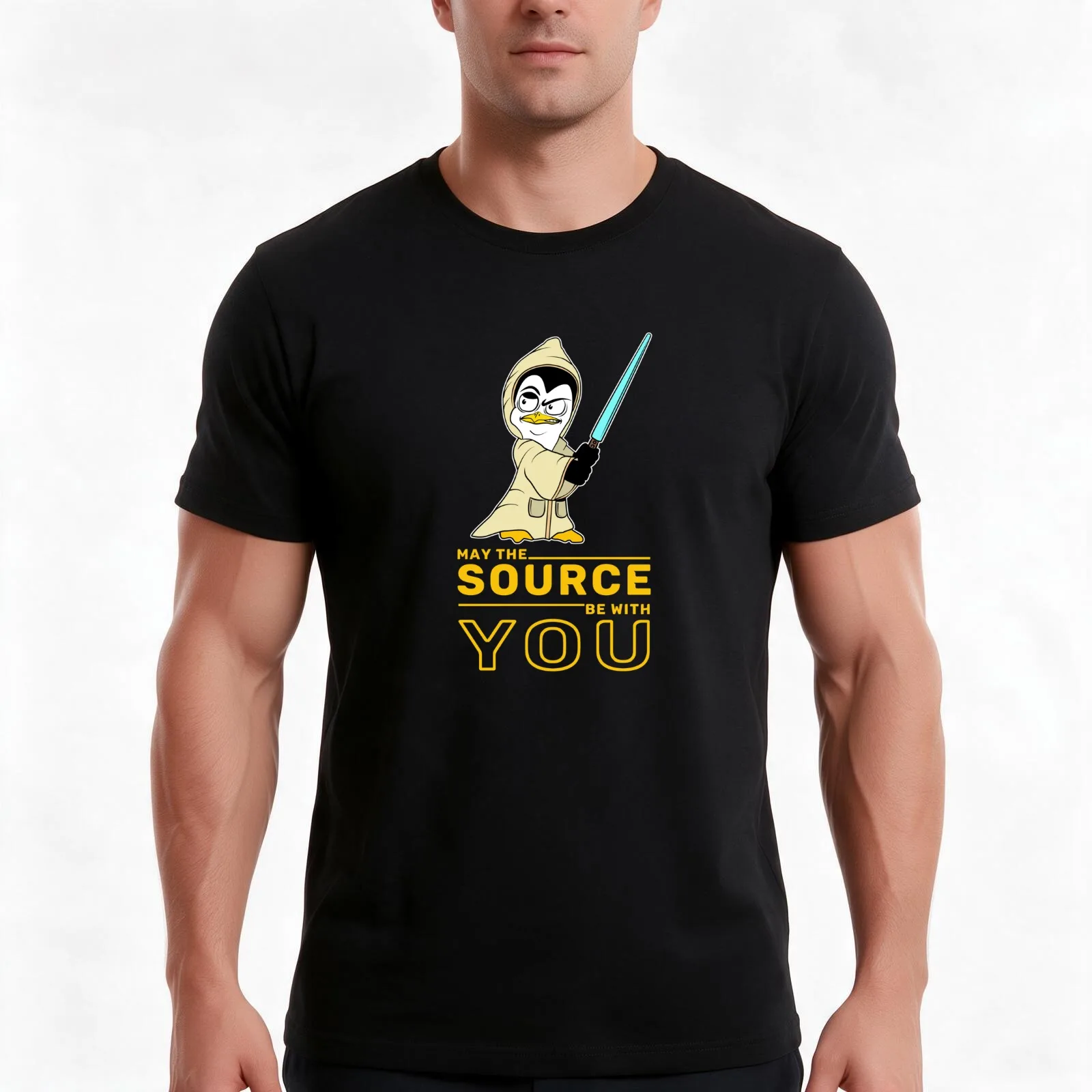 May The Source Be With You Linux Penguin for Linux Admin T-Shirt Summer Casual Cotton Tee Oversized Streetwear Tops