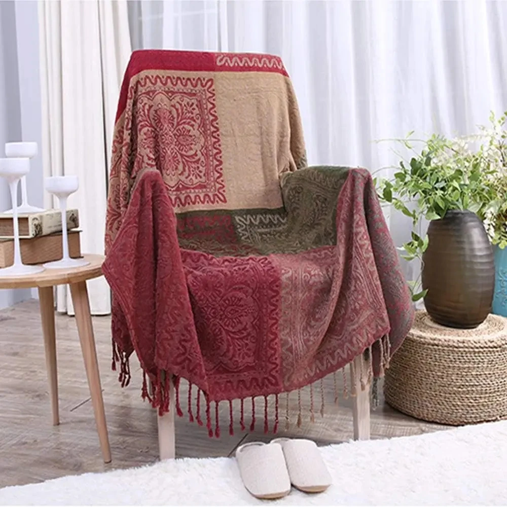 chic Bohemian Plaid Blanket for Sofa bed Cover Decorative Blanket multi-purpose Boho bedspread Sofa cover outdoor Picnic Blanket