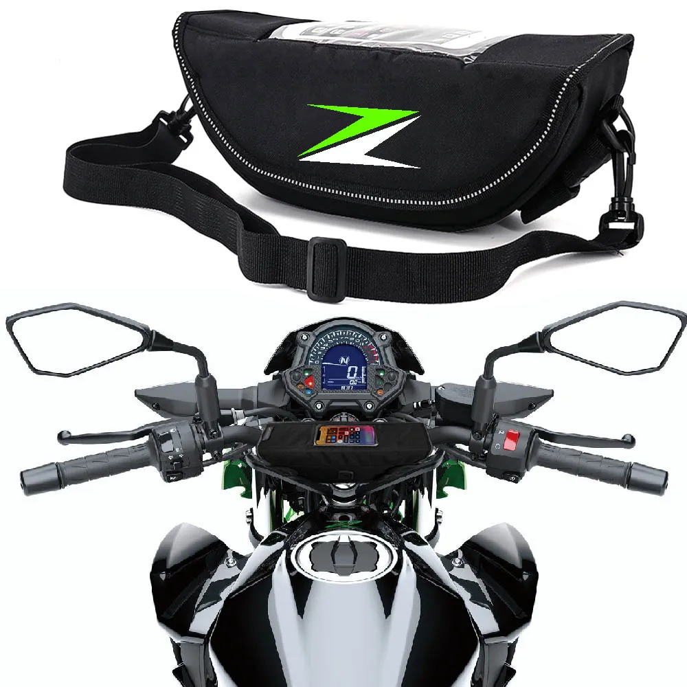 For Kawasaki z800 z250 z250sl z400 z900rs Motorcycle accessory handle waterproof bag storage travel kitmobi Handlebar bag