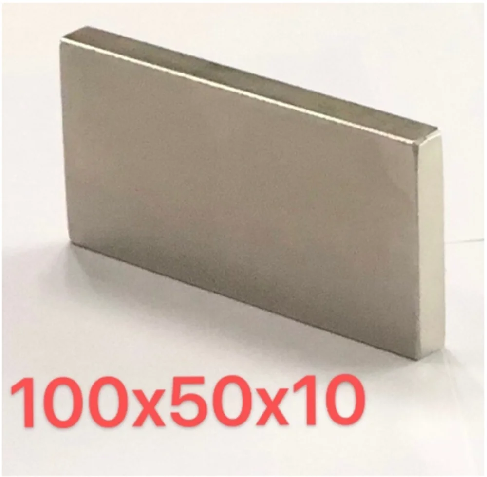 

1PCS NdFeB Block 100x50x10 mm Large Strong Neodymium Permanent Magnets Rare Earth Magnet 100mmx50mmx10mm