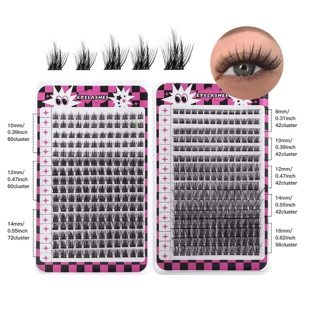Cílios postiços individuais mistos, maquiagem diy, fofos, densos, de longa duração, segmentados, pacotes diários
