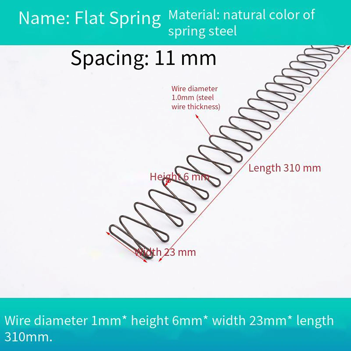 1 Stuks Verenstaal Roestvrij Nikkel Lente Trapeziumvormige Platte Lente Verlengen Platte Vorm Rechthoek Vierkante Draad Diameter 0.6-1mm