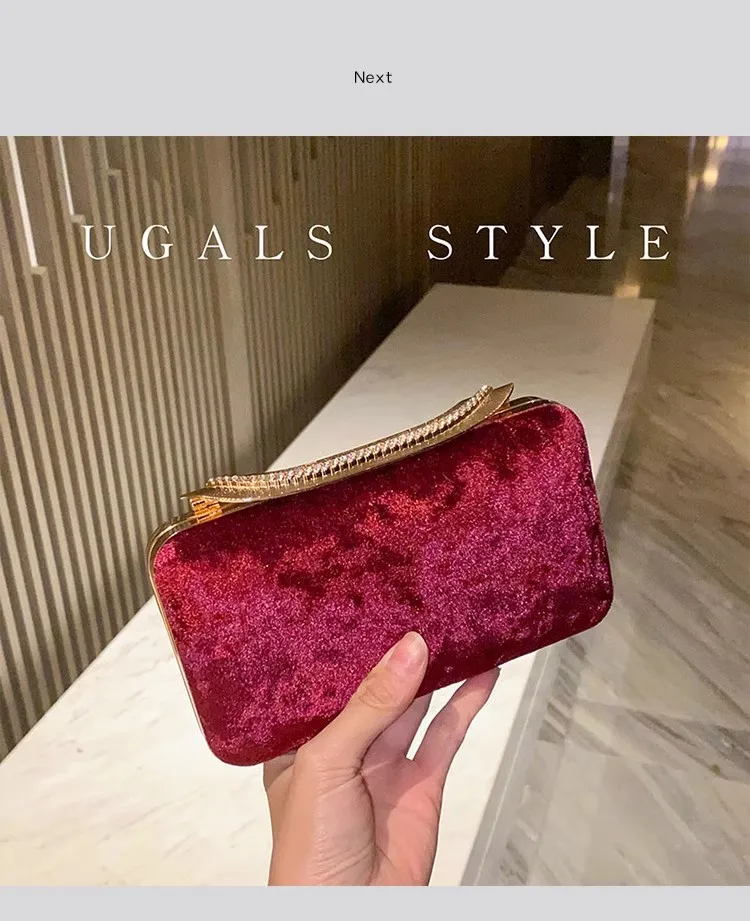 

Luxury Velvet Banquet Bag Glitter Shiny Diamond Clutch Purse For Wedding Party Women Handbag Fashion Evening Bag Shoulder Bag