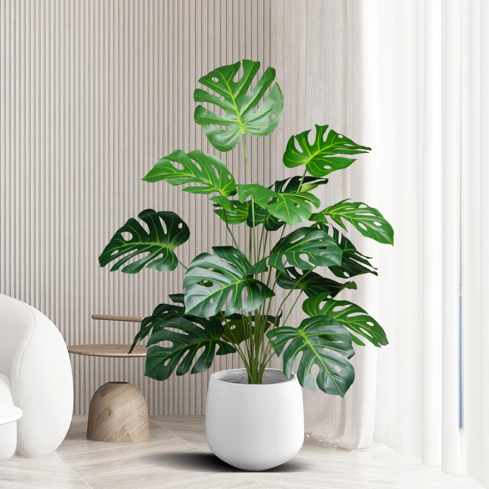 40-65cm Große Künstliche Monstera-Pflanzen Künstlicher Palmenbaum Tropische Schildkrötenblätter Plastik Grüne Blätter für Haus Garten Party Hochzeit – Detail 4