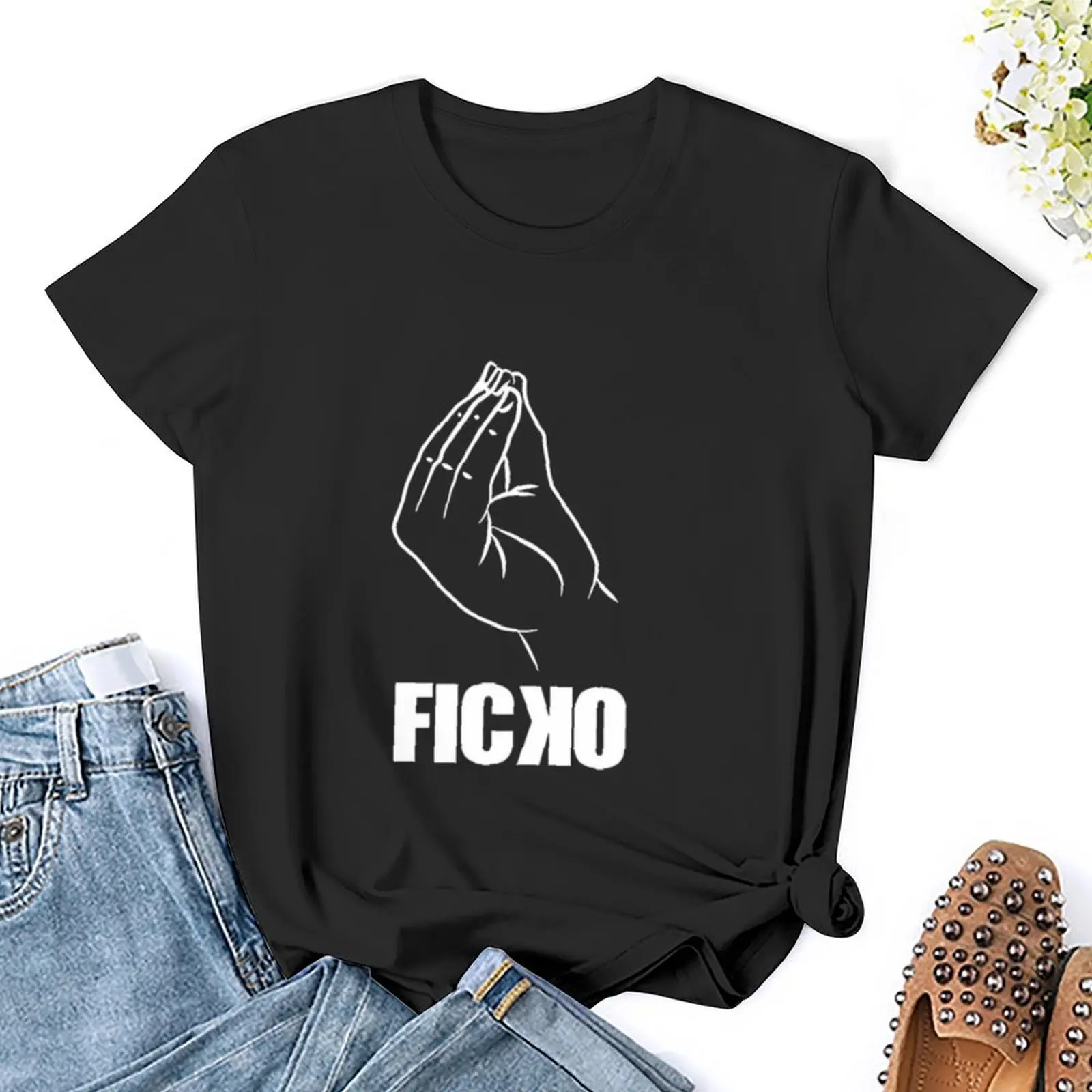 Ficko Merch Ficko T-Shirt hippie clothes summer top summer tops funny t-shirt dress for Women sexy