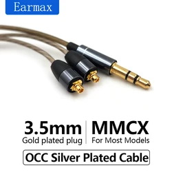 For Sony N3AP N1AP Z5 M7 SE846 SE425 SE535 SE215 UE900 900S MMCX Earphone Replaceable 3.5mm Silver Plated Upgrade Cable