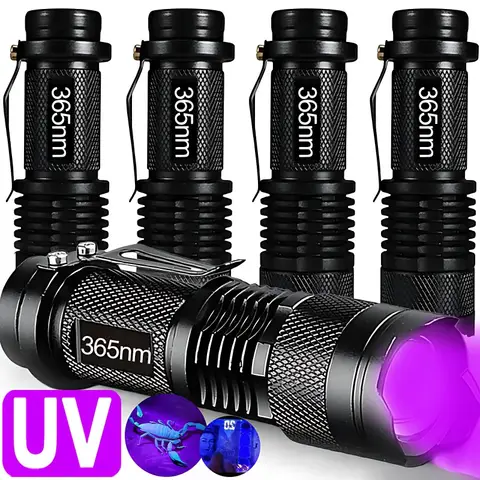 Lampe de poche UV en verre ultra zoomable, torche, lumières ultraviolettes pour urine d'animaux, détecteur d'agent structurels ent SAF, scorpions, 365 nm, 395nm