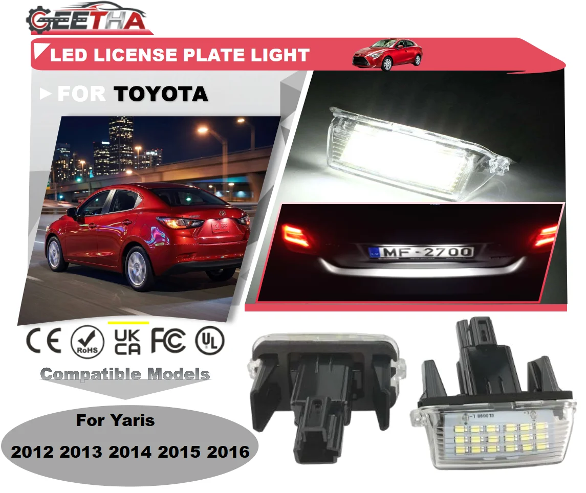 For Toyota Yaris Camry VitzCorolla Prius C Ractis Verso S Led Licence Number Plate LED Lamp Light Assembly
