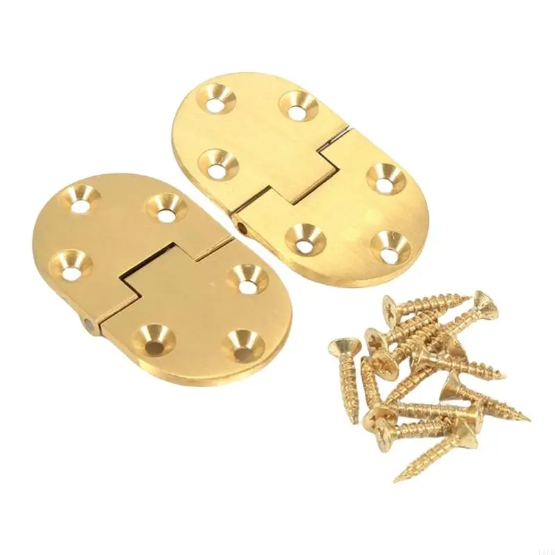 L1EE 2pcs Sturdy Brass Butlers Tray Hinges Set Round Edges Includes Screws Home Decoration for Cabinet Door Daily Use