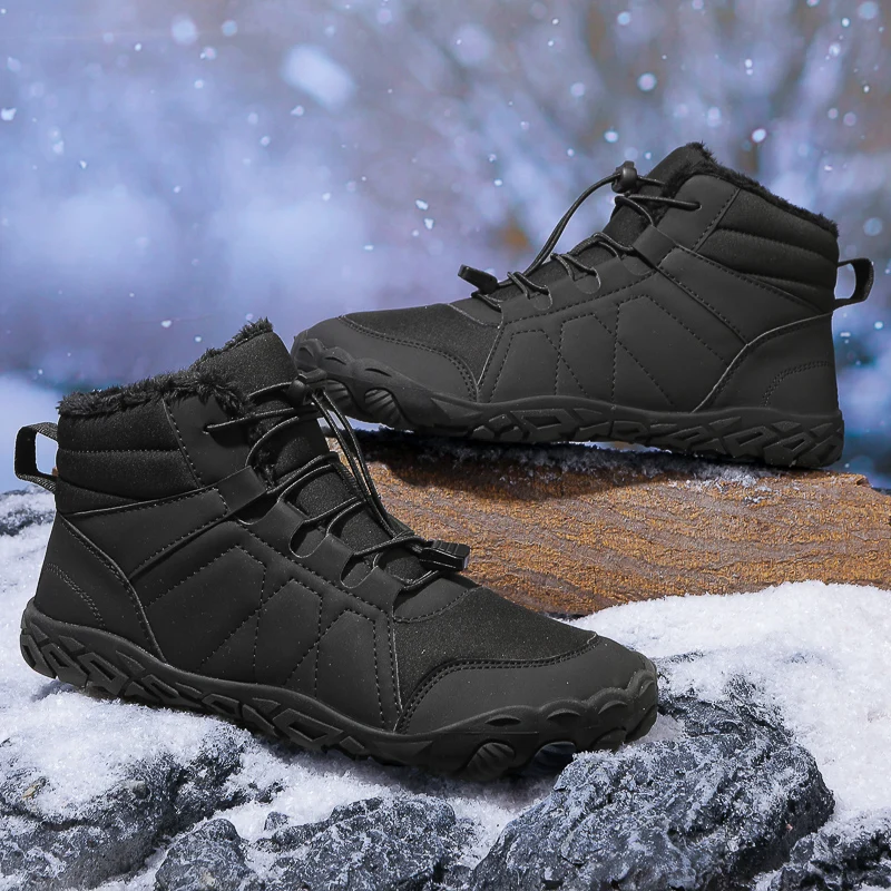 Trekking Outdoor Couple Cotton Shoes Mid-Calf Snow Ankle Boots for Men Women Keep Warm Hiking Shoes Winter Man Casual Work Boots