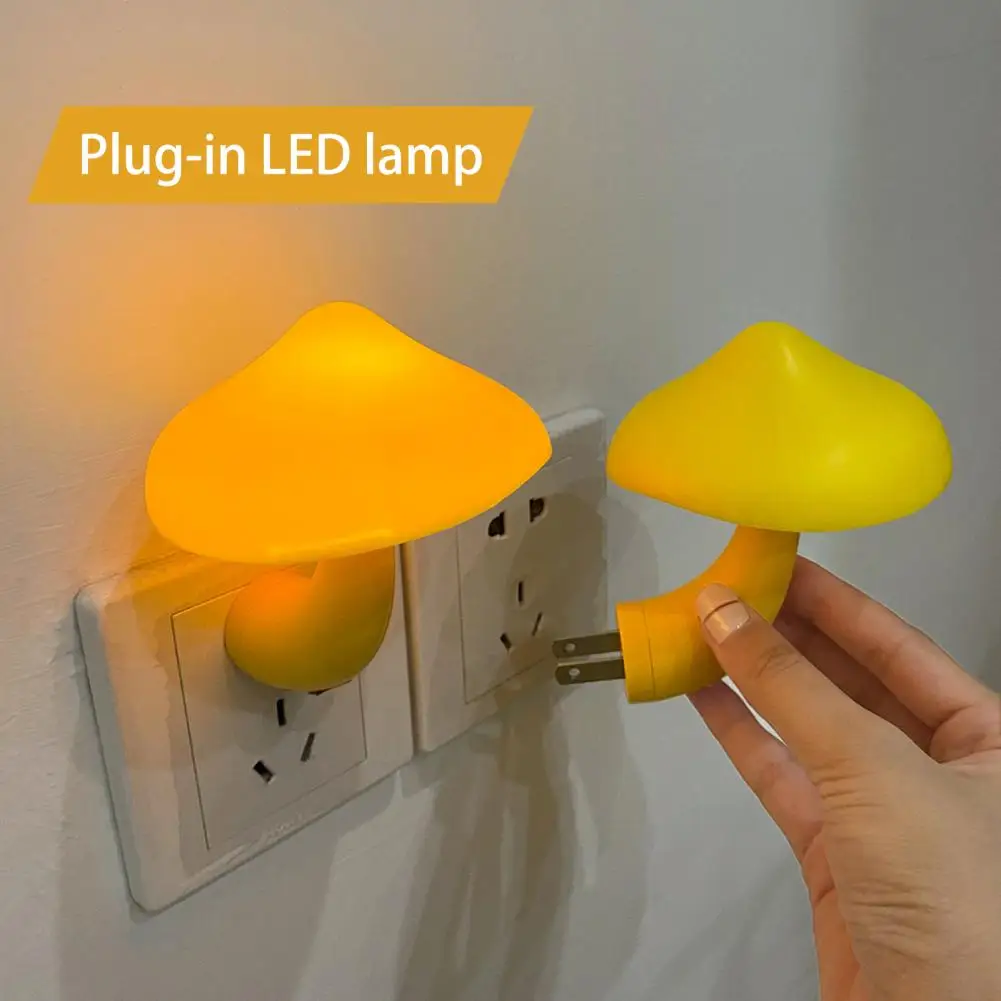 

Sensor LED Night Light Auto On/Off Energy-saving Warm Light Plug-Play Flicker Free Eye Protection Cute Mushroom Night Lamp