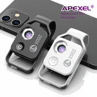 APEXEL High Definition 200x Children's Education Toy Biological Science Experiment with CPL Portable Microscope Mobile Phone Len